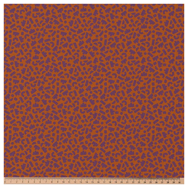 Printed Cotton TIBEANS Caramel / Cocoa